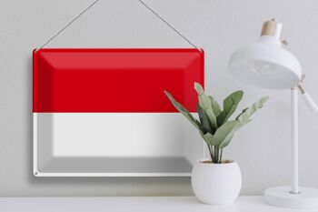 Drapeau en étain de l'indonésie, 40x30cm, drapeau de l'indonésie 3