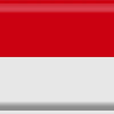 Targa in metallo Bandiera Indonesia 40x30 cm Bandiera dell'Indonesia