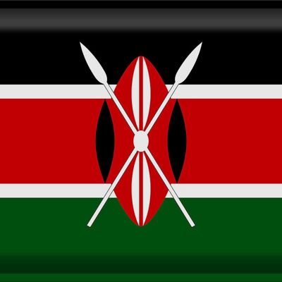 Cartel de chapa Bandera de Kenia 40x30cm Bandera de Kenia