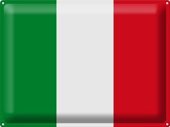 Signe en étain drapeau Italie 40x30cm drapeau de l'italie 1