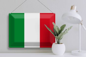 Signe en étain drapeau Italie 40x30cm drapeau de l'italie 3