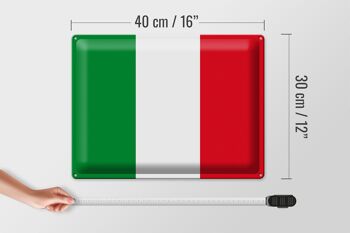 Signe en étain drapeau Italie 40x30cm drapeau de l'italie 4
