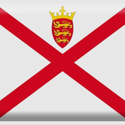 Targa in metallo Bandiera Jersey 40x30 cm Bandiera della Jersey