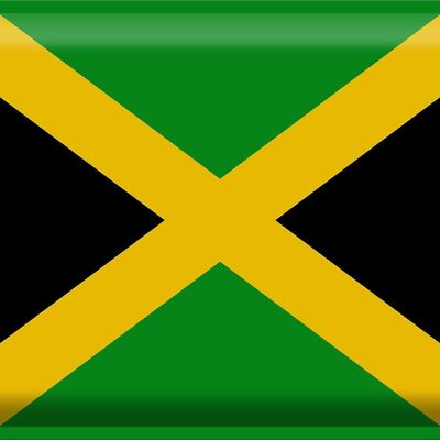 Cartel de chapa Bandera de Jamaica 40x30cm Bandera de Jamaica