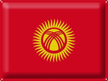 Drapeau en étain du Kirghizistan, 40x30cm, drapeau du Kirghizistan 1