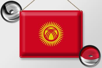 Drapeau en étain du Kirghizistan, 40x30cm, drapeau du Kirghizistan 2