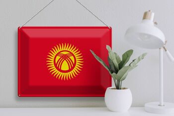 Drapeau en étain du Kirghizistan, 40x30cm, drapeau du Kirghizistan 3