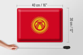 Drapeau en étain du Kirghizistan, 40x30cm, drapeau du Kirghizistan 4