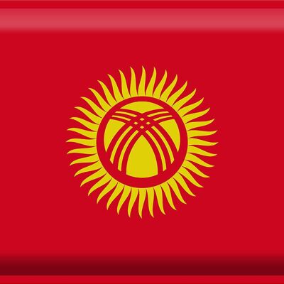 Blechschild Flagge Kirgisistan 40x30cm Flag of Kyrgyzstan