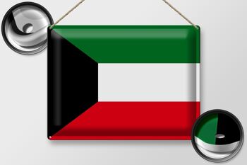 Drapeau du Koweït en étain, 40x30cm, drapeau du Koweït 2