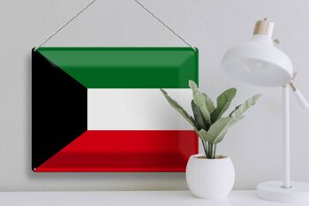 Drapeau du Koweït en étain, 40x30cm, drapeau du Koweït 3