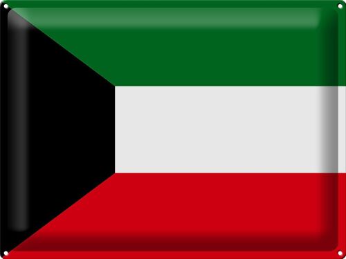 Blechschild Flagge Kuwait 40x30cm Flag of Kuwait