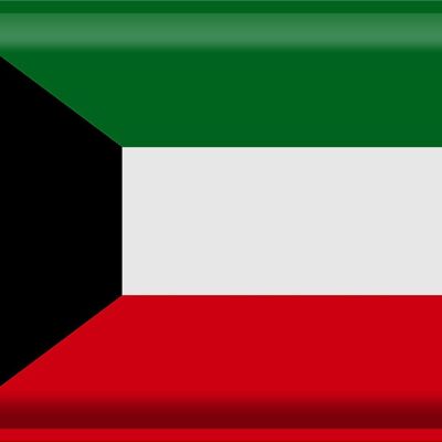 Targa in metallo Bandiera Kuwait 40x30 cm Bandiera del Kuwait