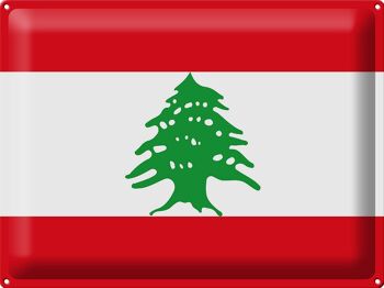 Signe en étain drapeau du Liban 40x30cm, drapeau du Liban 1