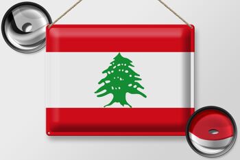 Signe en étain drapeau du Liban 40x30cm, drapeau du Liban 2
