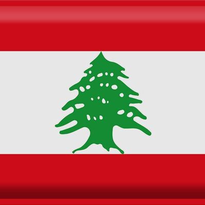 Blechschild Flagge Libanon 40x30cm Flag of Lebanon