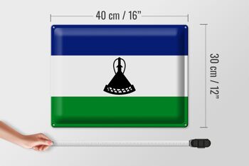 Drapeau en étain du Lesotho, 40x30cm, drapeau du Lesotho 4