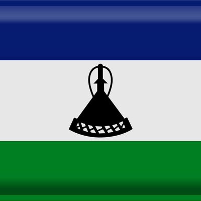 Cartel de chapa Bandera de Lesoto 40x30cm Bandera de Lesoto