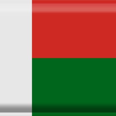 Cartel de chapa Bandera de Madagascar 40x30cm Bandera de Madagascar