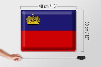 Signe en étain drapeau Liechtenstein 40x30cm drapeau Liechtenstein 4