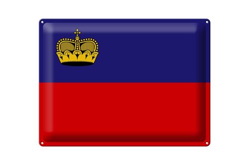 Blechschild Flagge Liechtenstein 40x30cm Flag Liechtenstein