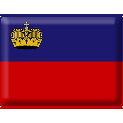 Blechschild Flagge Liechtenstein 40x30cm Flag Liechtenstein