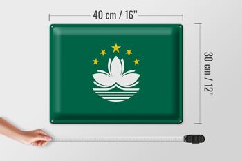 Signe en étain drapeau Macao 40x30cm drapeau de Macao 4