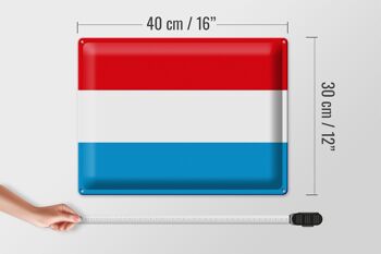 Signe en étain drapeau Luxembourg 40x30cm drapeau du Luxembourg 4