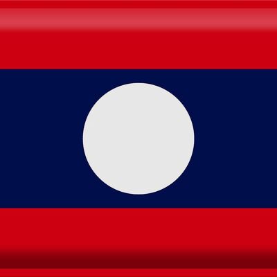 Cartel de chapa Bandera de Laos 40x30cm Bandera de Laos