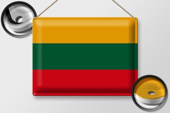 Signe en étain drapeau de la lituanie 40x30cm drapeau de la lituanie 2