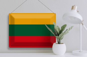 Signe en étain drapeau de la lituanie 40x30cm drapeau de la lituanie 3