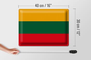 Signe en étain drapeau de la lituanie 40x30cm drapeau de la lituanie 4