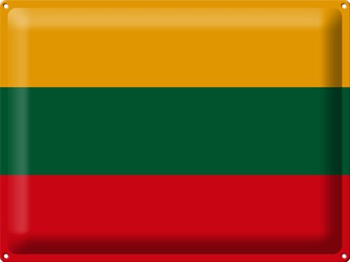 Blechschild Flagge Litauens 40x30cm Flag of Lithuania