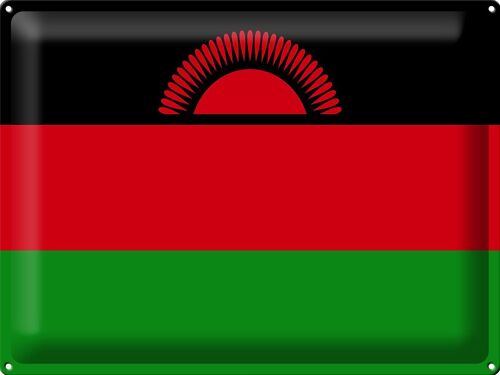 Blechschild Flagge Malawi 40x30cm Flag of Malawi