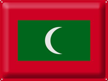 Drapeau en étain des Maldives, 40x30cm, drapeau des Maldives 1