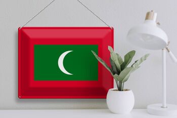 Drapeau en étain des Maldives, 40x30cm, drapeau des Maldives 3