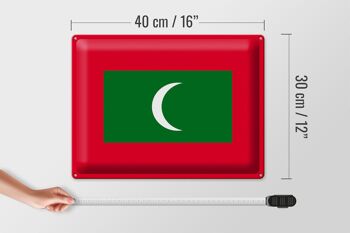 Drapeau en étain des Maldives, 40x30cm, drapeau des Maldives 4