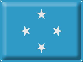 Signe en étain drapeau Micronésie 40x30cm drapeau Micronésie 1