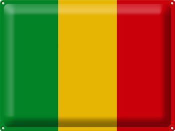 Panneau en étain drapeau du Mali 40x30cm, drapeau du Mali 1