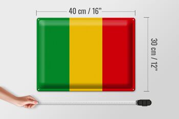 Panneau en étain drapeau du Mali 40x30cm, drapeau du Mali 4
