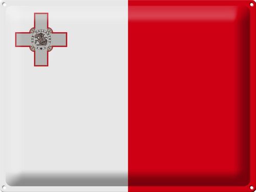 Blechschild Flagge Malta 40x30cm Flag of Malta