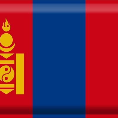 Blechschild Flagge Mongolei 40x30cm Flag of Mongolia