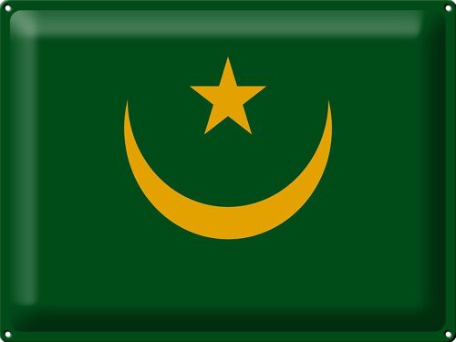 Blechschild Flagge Mauretanien 40x30cm Flag of Mauritania