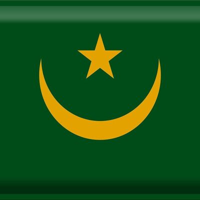 Targa in metallo Bandiera della Mauritania 40x30 cm Bandiera della Mauritania