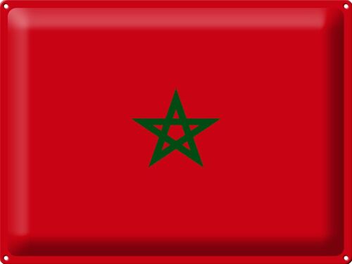 Blechschild Flagge Marokko 40x30cm Flag of Morocco