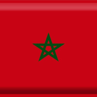Cartel de Metal Bandera de Marruecos 40x30cm Bandera de Marruecos