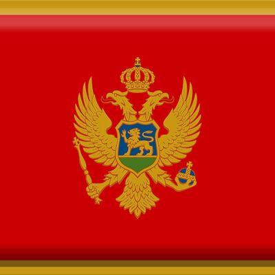 Cartel de chapa Bandera de Montenegro 40x30cm Bandera de Montenegro