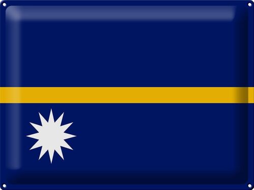Blechschild Flagge Nauru 40x30cm Flag of Nauru