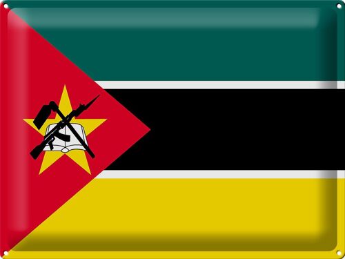 Blechschild Flagge Mosambik 40x30cm Flag of Mozambique