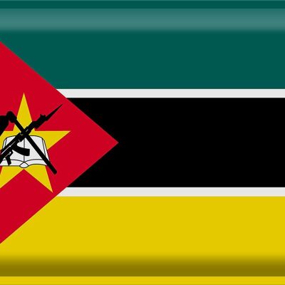 Blechschild Flagge Mosambik 40x30cm Flag of Mozambique